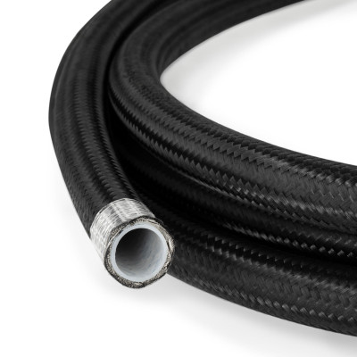 AN10 PTFE Black Nylon Braided Fuel Oil Hose Line