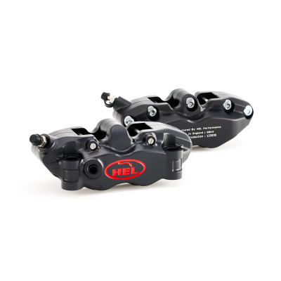 HEL V2 100mm Solid Billet 4 Piston Front Radial Brake Calipers with Flat Back